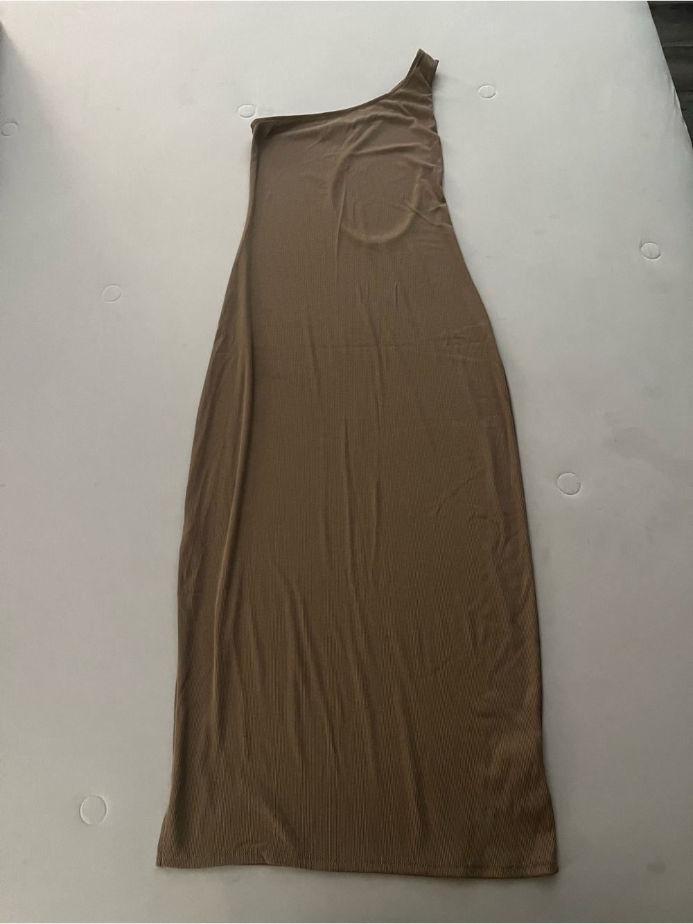 Free People Beach One-Shoulder Open Side Brown Maxi Dress NWOT